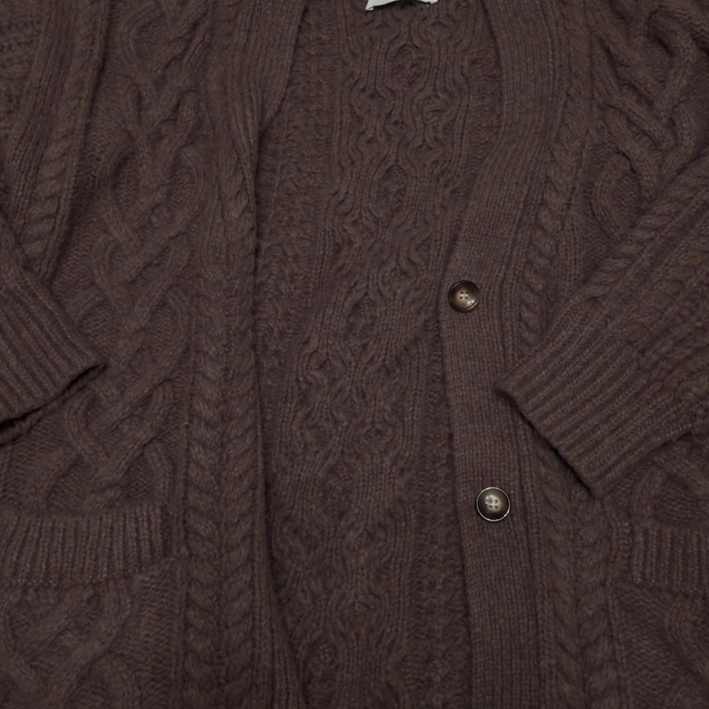 Astr  Dark Brown Cable Knit Cardigan